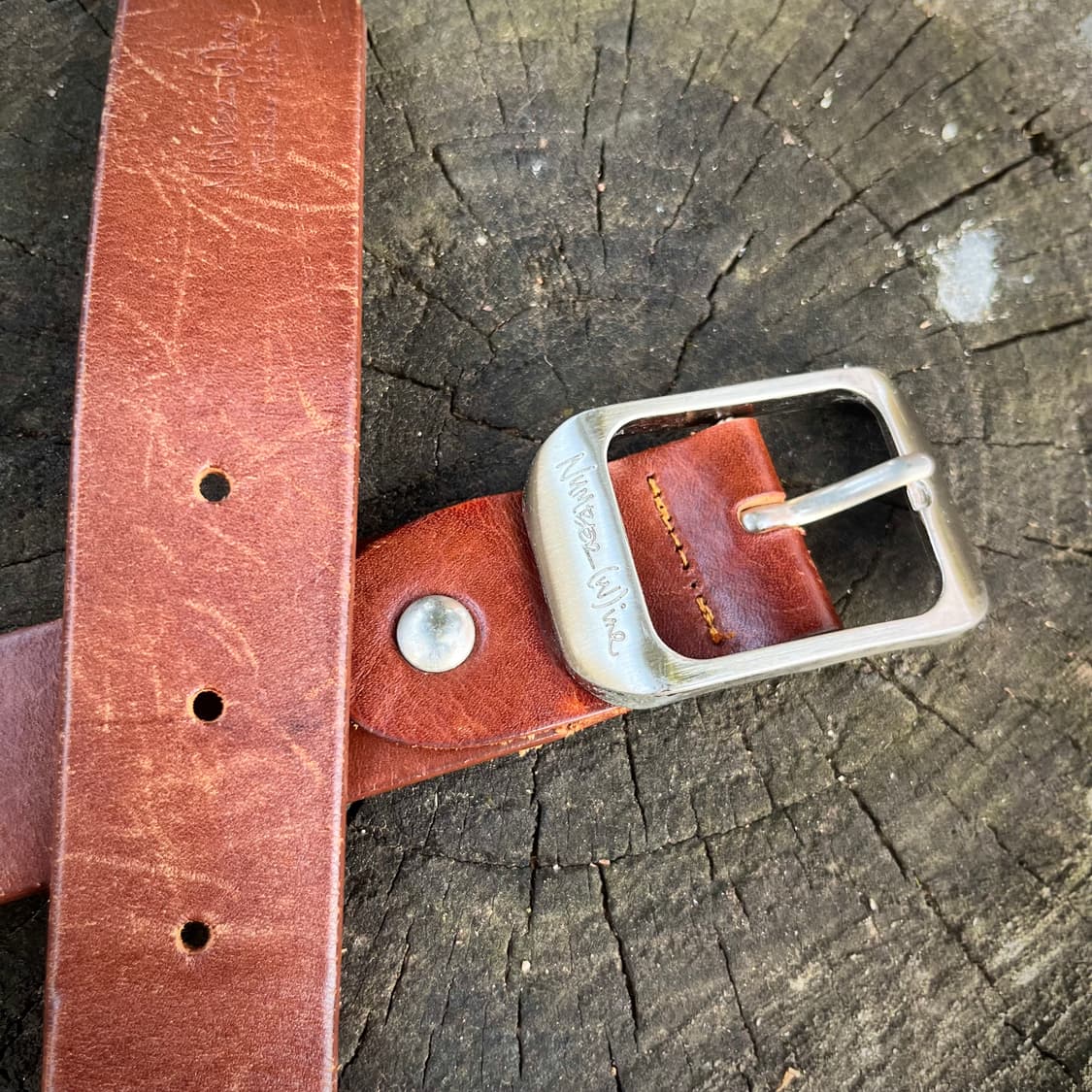 넘버나인 라운드 버클 리얼 레더 벨트 상품이미지6