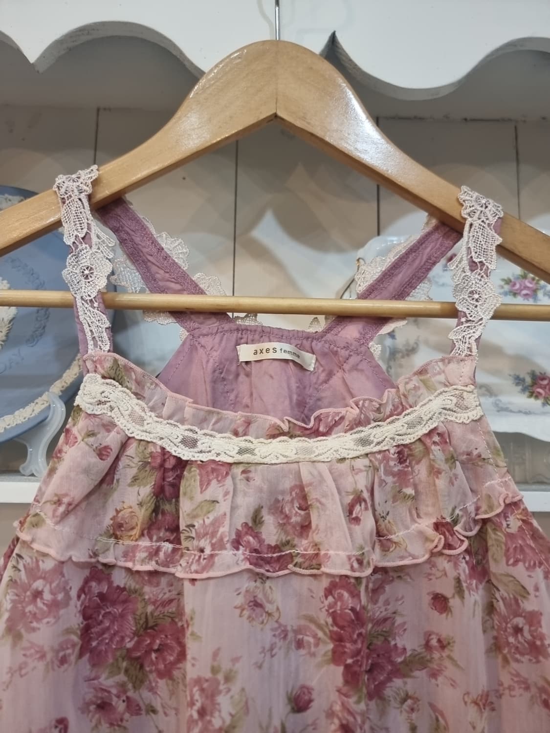 axes femme(악시즈팜므) 라벤더로즈 레이스 캉캉 슬립원피스 상품이미지2