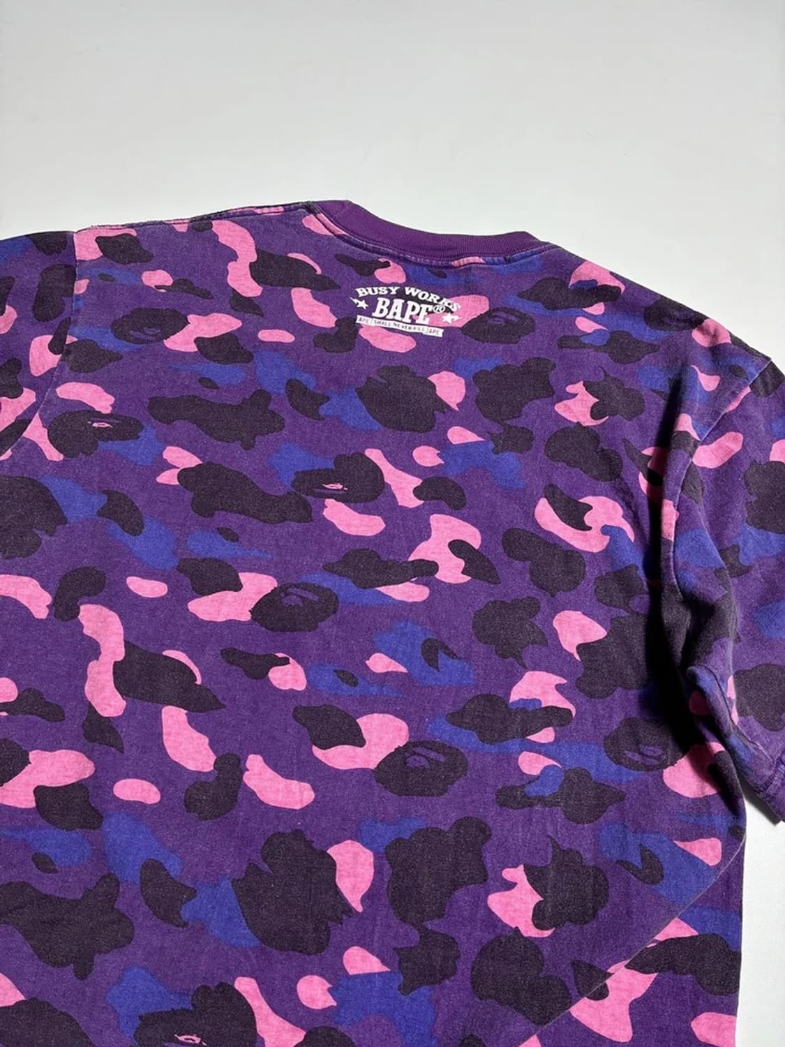 베이프 BAPE 카모 칼리지 퍼플 반팔 티셔츠 R1703 상품이미지4