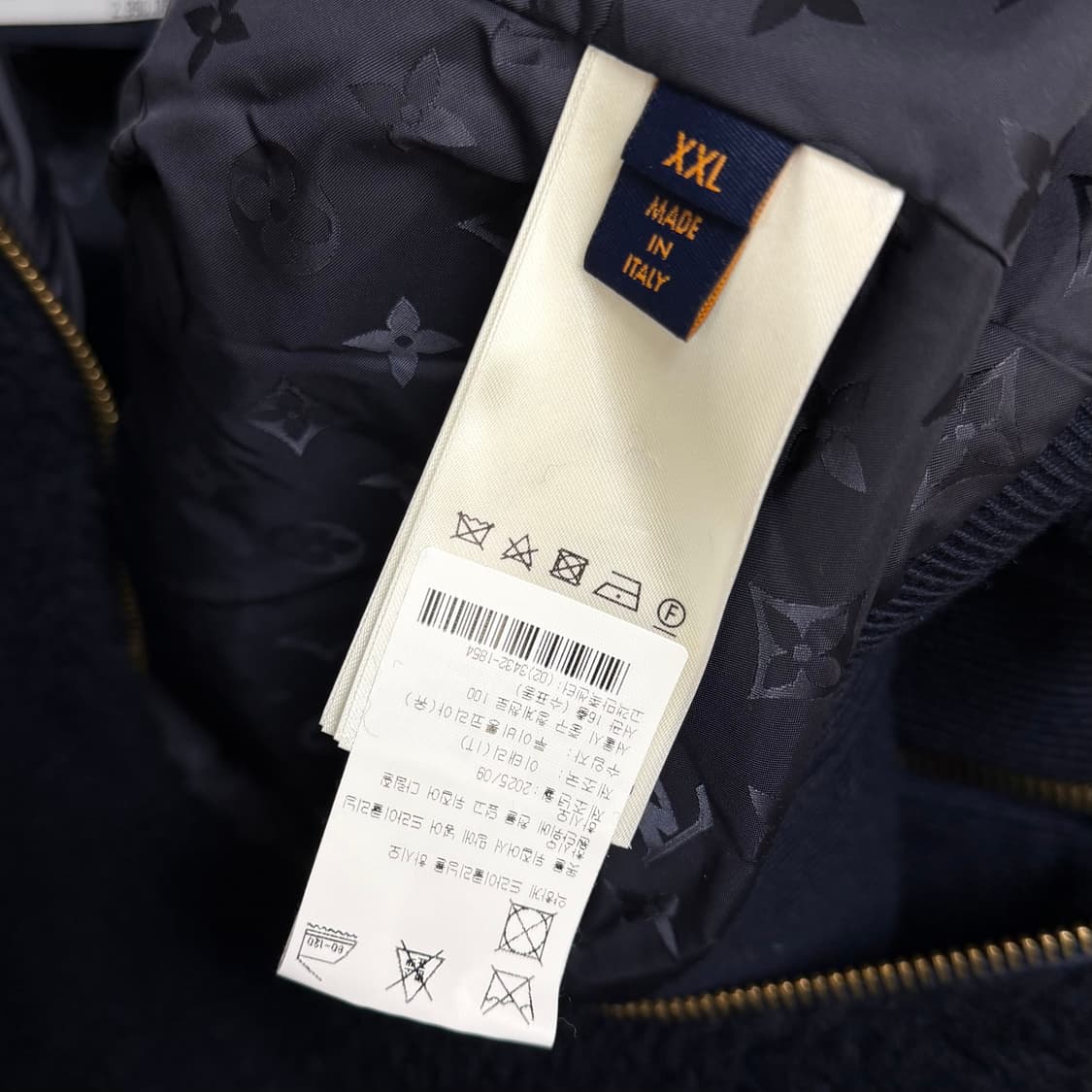 [미사용/2XL] 25FW 루이비통 레더패치 플리스 블루종 자켓 상품이미지7