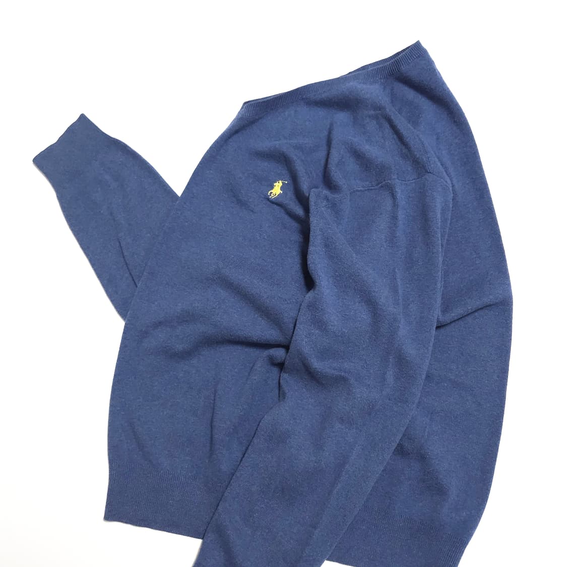 폴로 랄프로렌 피마코튼 브이넥 니트 더스티블루 상품이미지3