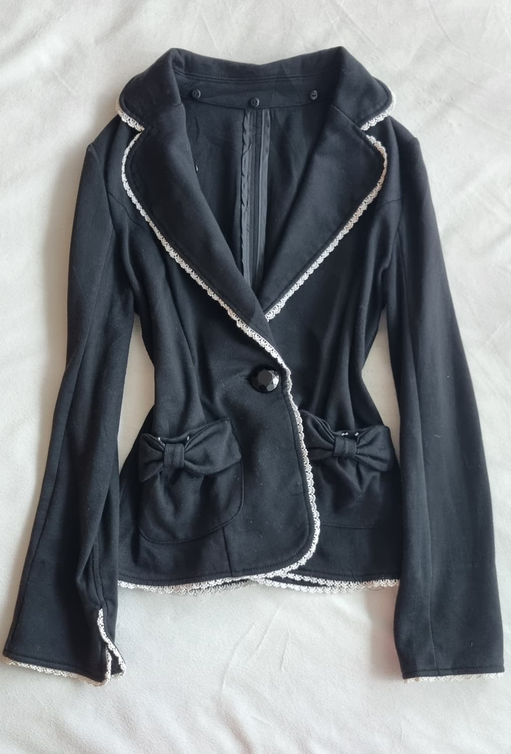 빈티지 갸루 공겜여주 블랙 레이스 자켓 상품이미지1