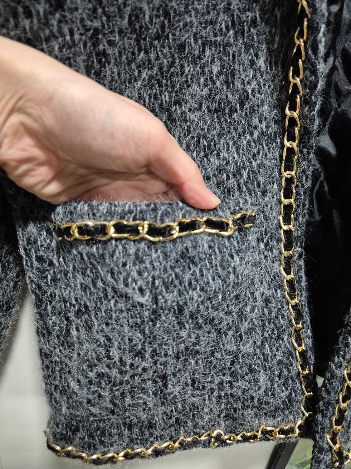 (세일)(새상품)누빔 트위드 셋업 자켓 스커트 상품이미지5