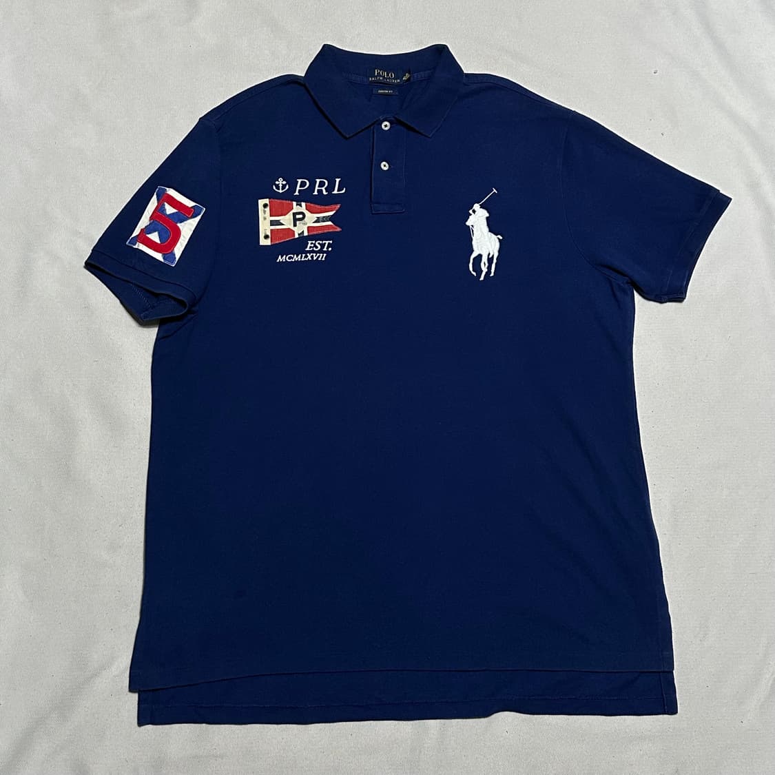 XL 폴로랄프로렌 빅포니 블루 카라 반팔 티셔츠 상품이미지2