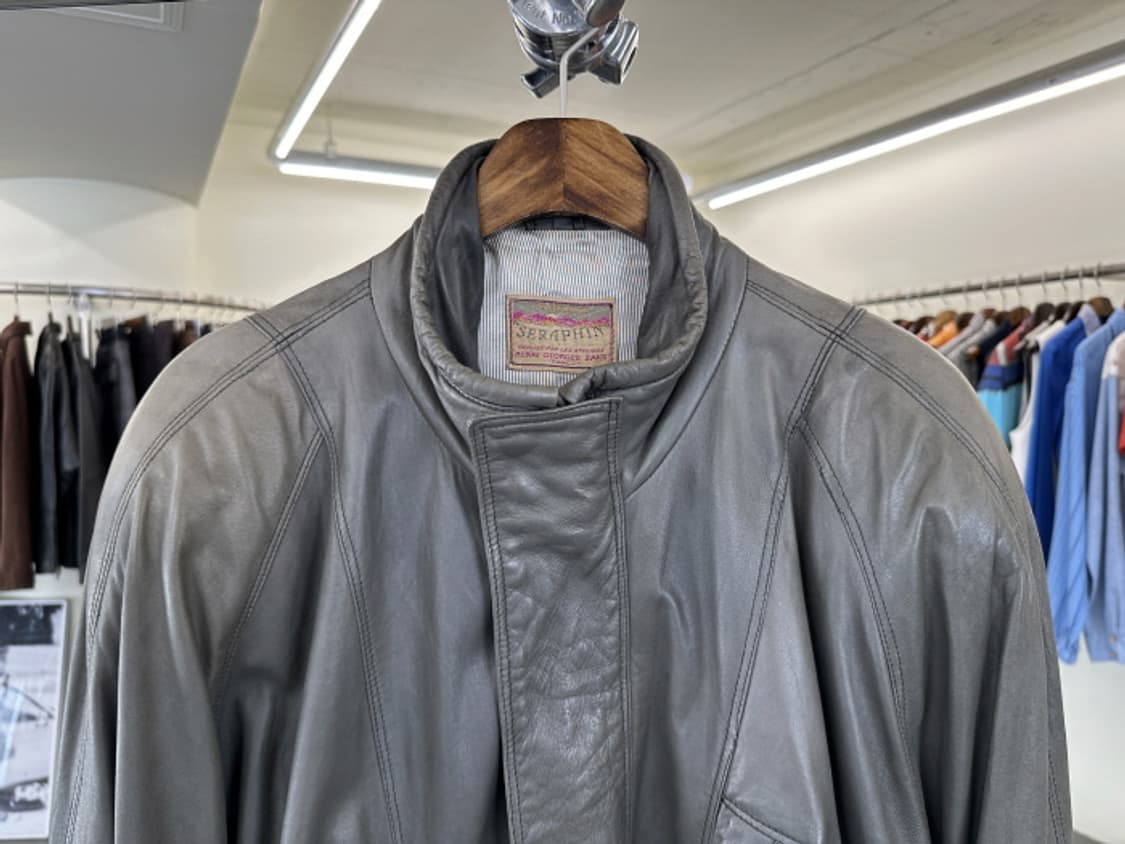 80-90'S SERAPHIN 레더 보머 (L~XL) 상품이미지2