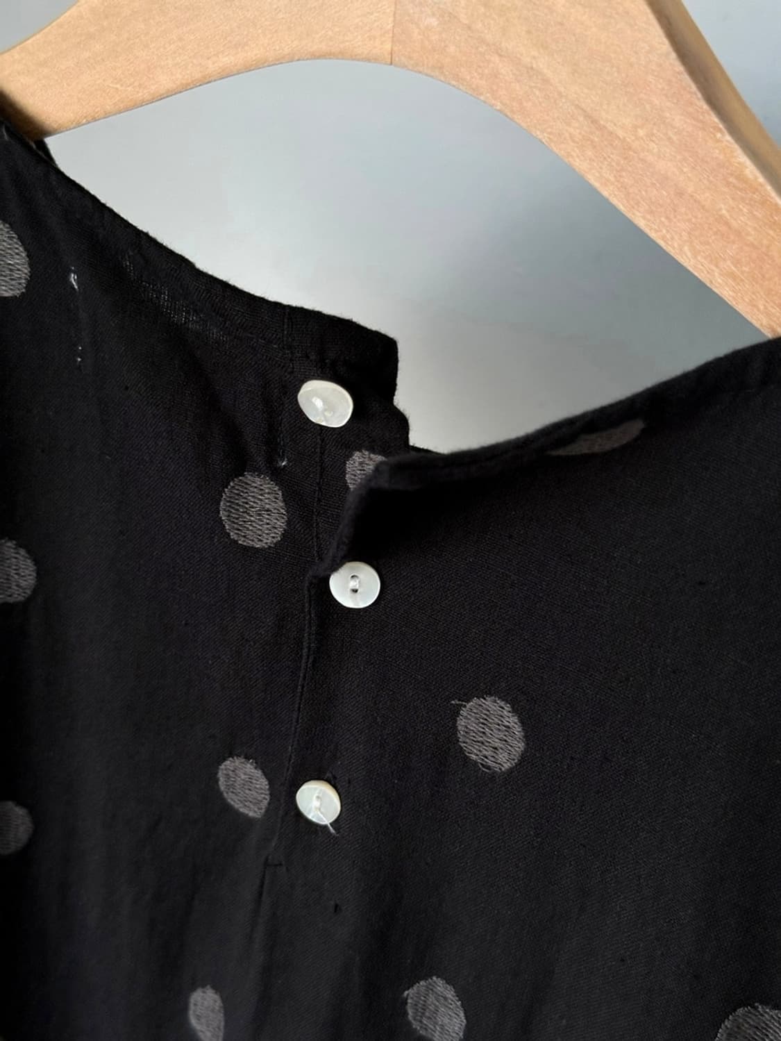 Polka dots stitch cotton linen wide onep 상품이미지8