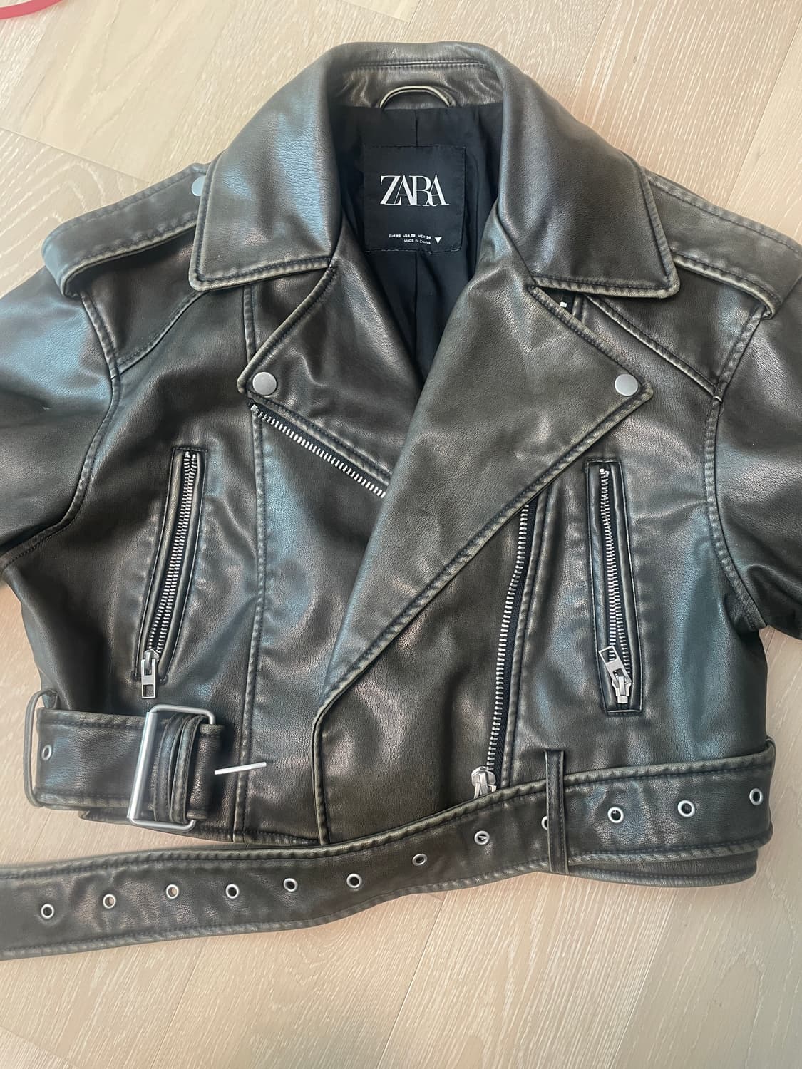 자라 크롭 레더자켓 상품이미지2