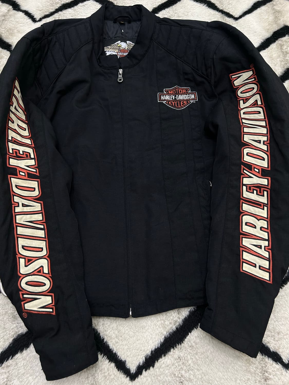 [M]할리데이비슨 스펠아웃 나일론 봄버 자켓/블랙 상품이미지3