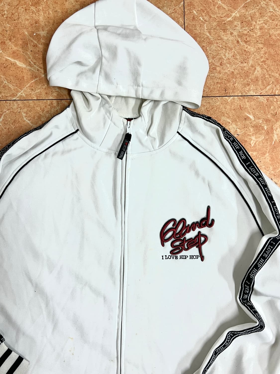 90s 빈티지 힙합 프린팅 올드스쿨 져지 후드 트랙탑 L 상품이미지5