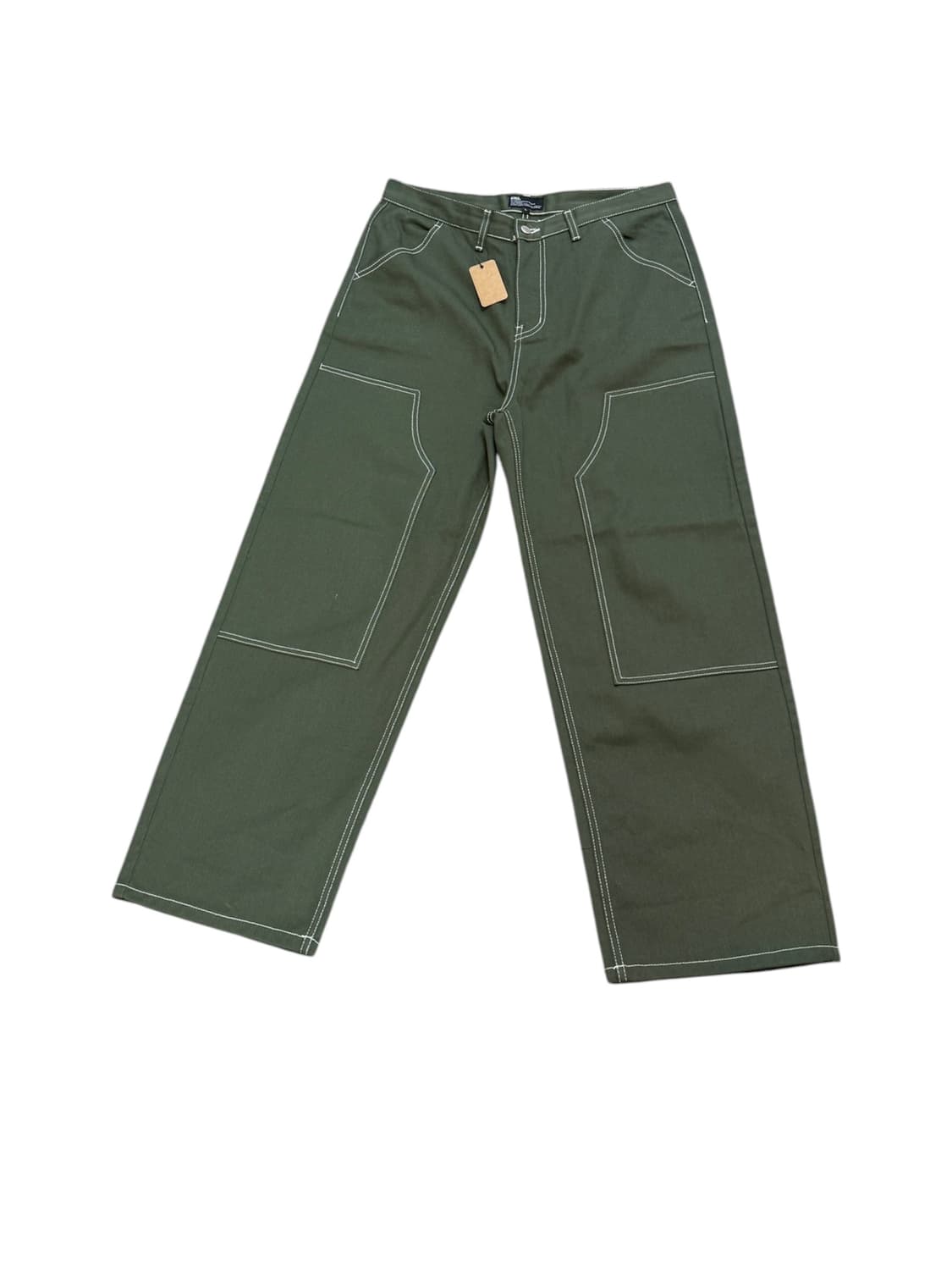 케이엔드 히로이 더블니 와이드 팬츠 카키 상품이미지1