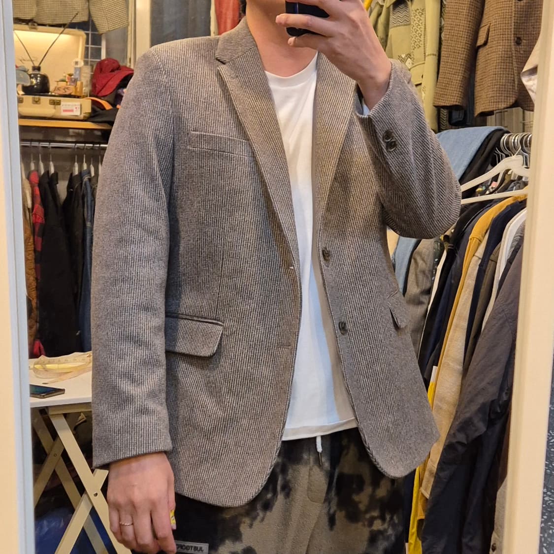 L(착샷잇음) 하운드체크 울 블레이져  상품이미지3