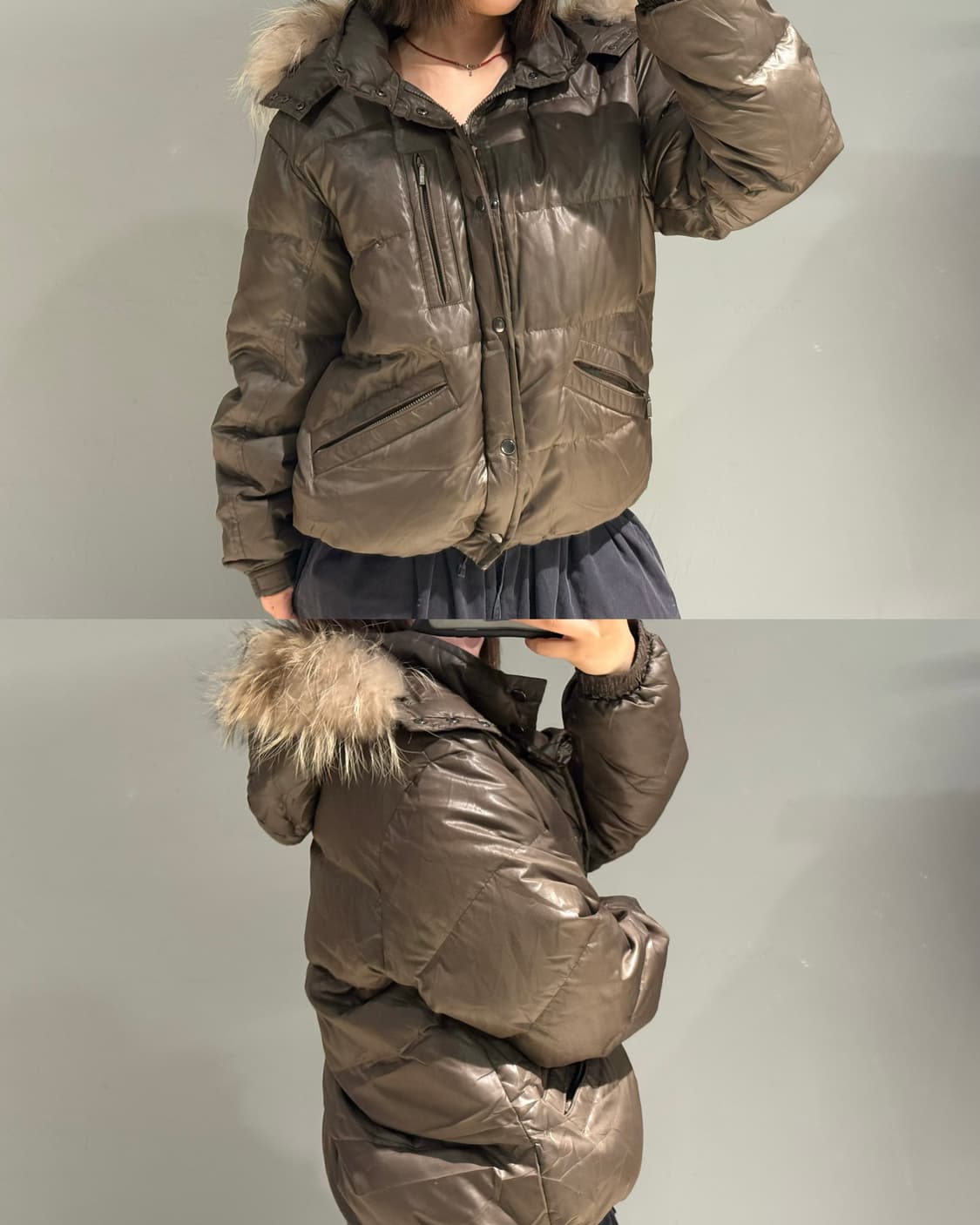 pocket detail fur hood padding 상품이미지1