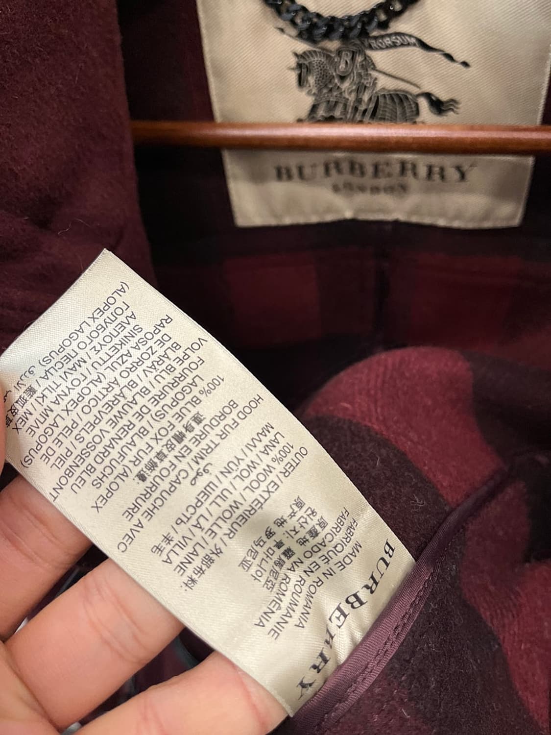 여) 버버리 와인 더플코트  상품이미지5