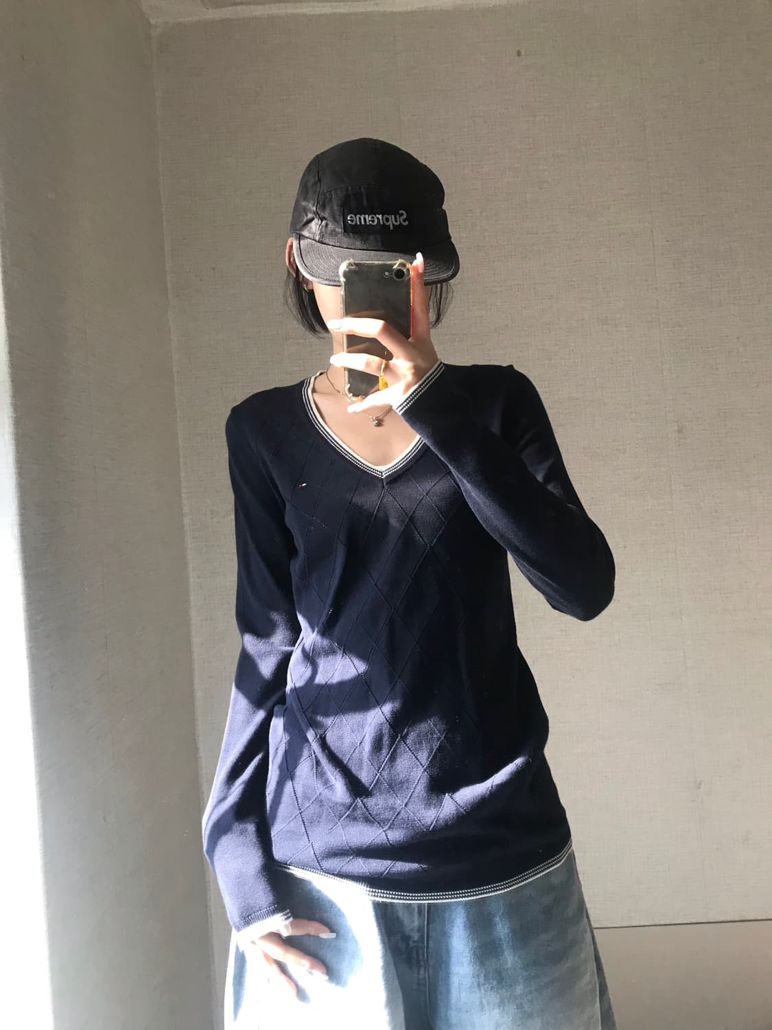 타미힐피거 네이비 슬림핏 니트 상품이미지1