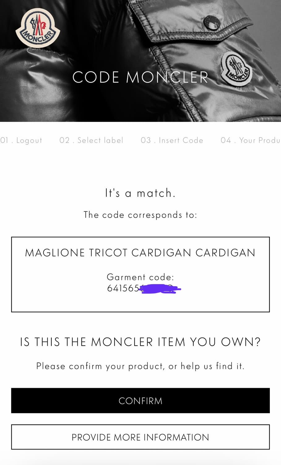 몽클레어 후드 니트패딩 L(100) 상품이미지3