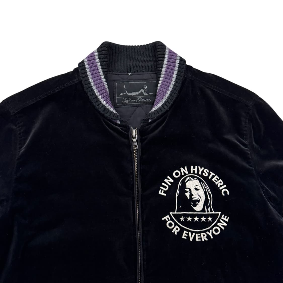 히스테릭글래머 벨벳 수베니어 자켓 블랙 상품이미지4