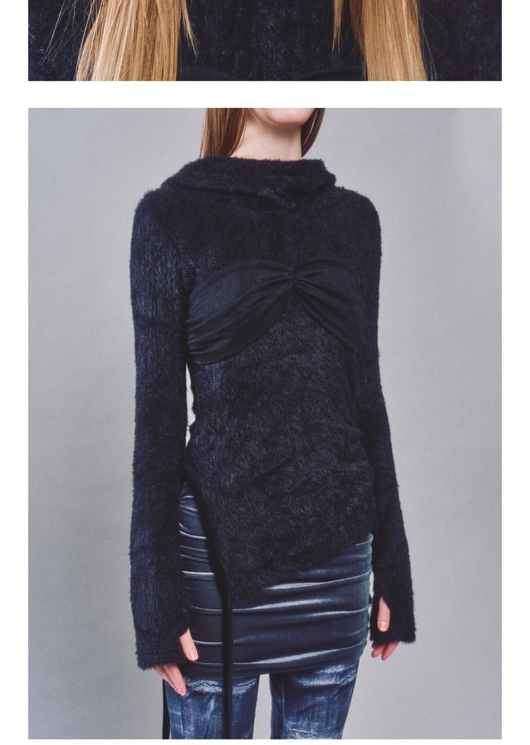 Somsoc 셔링 후드 상품이미지1