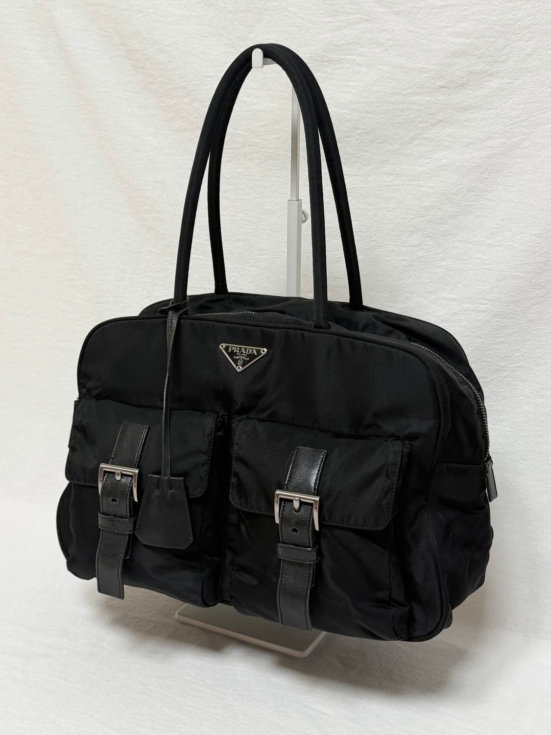 정품 프라다 포코노 나일론 투포켓 블랙 토트백 숄더백 여행가방 보스턴백 상품이미지6