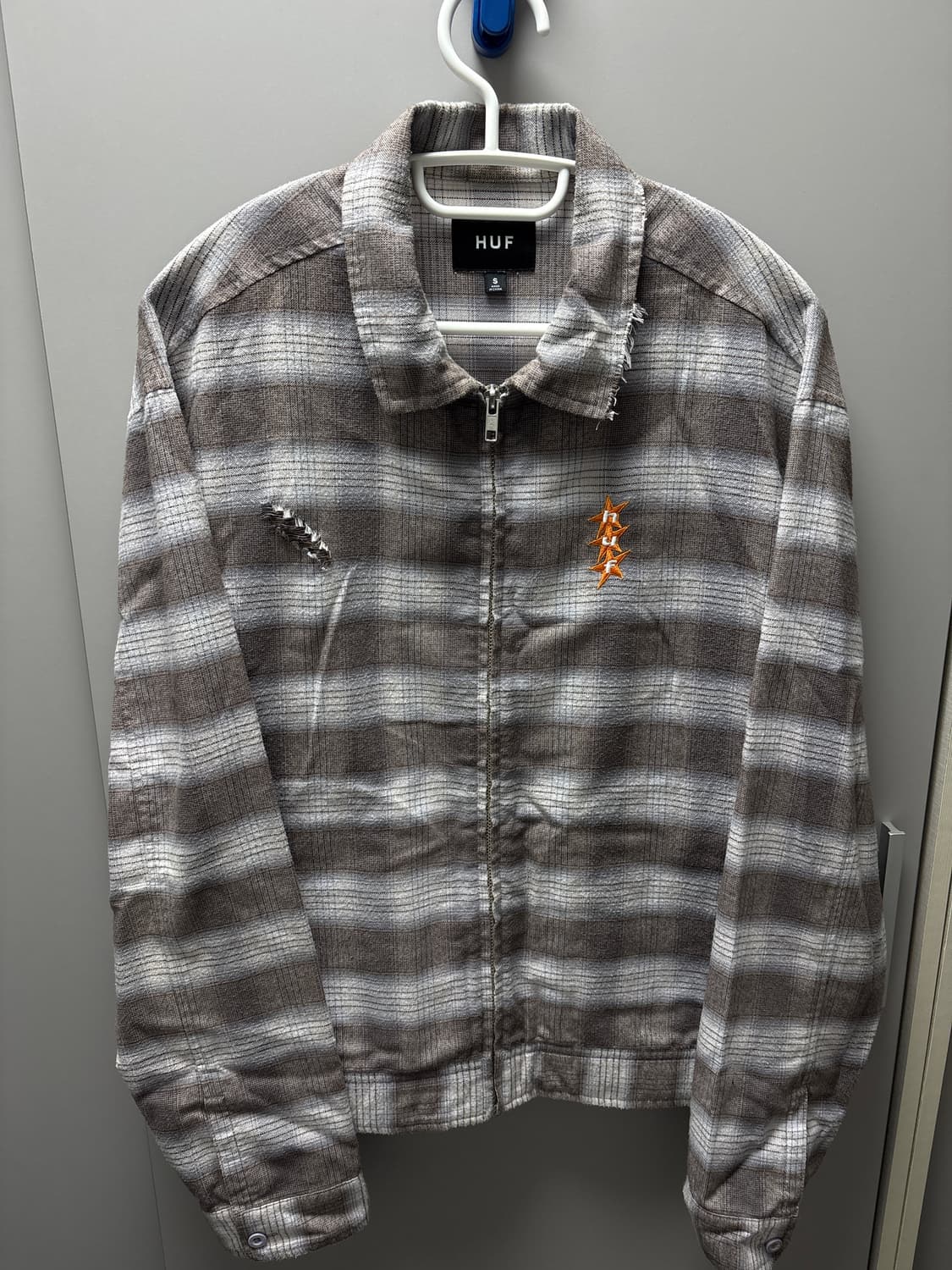 HUF 체크 크롭 집업 셔츠 M 상품이미지1