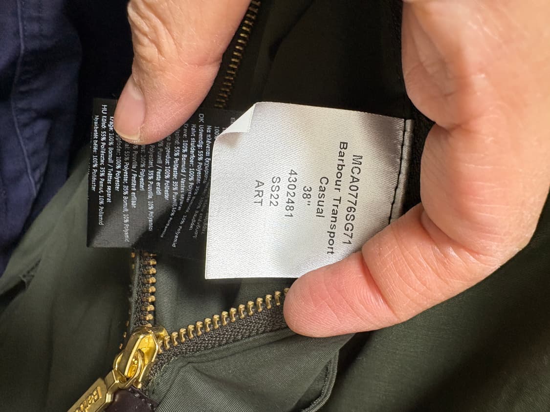 바버 트랜스포트 자켓 논왁스 자켓 올리브 38(105) 상품이미지6