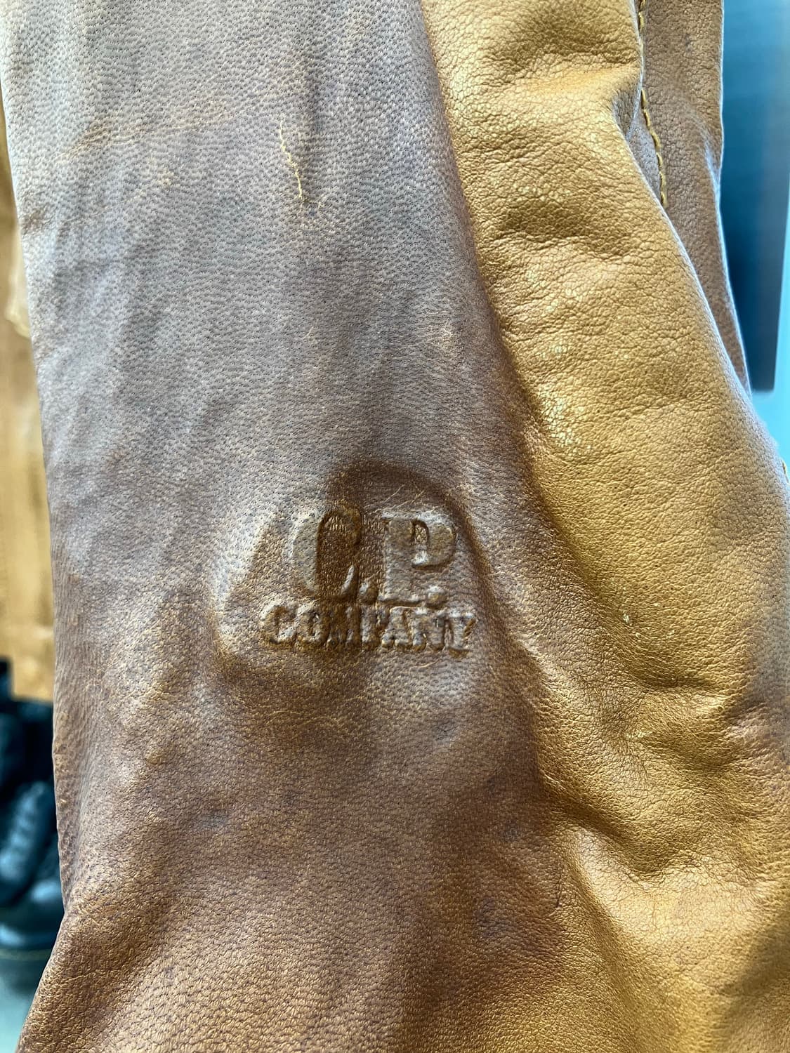 CP company 레더 블루종 브라운 상품이미지6
