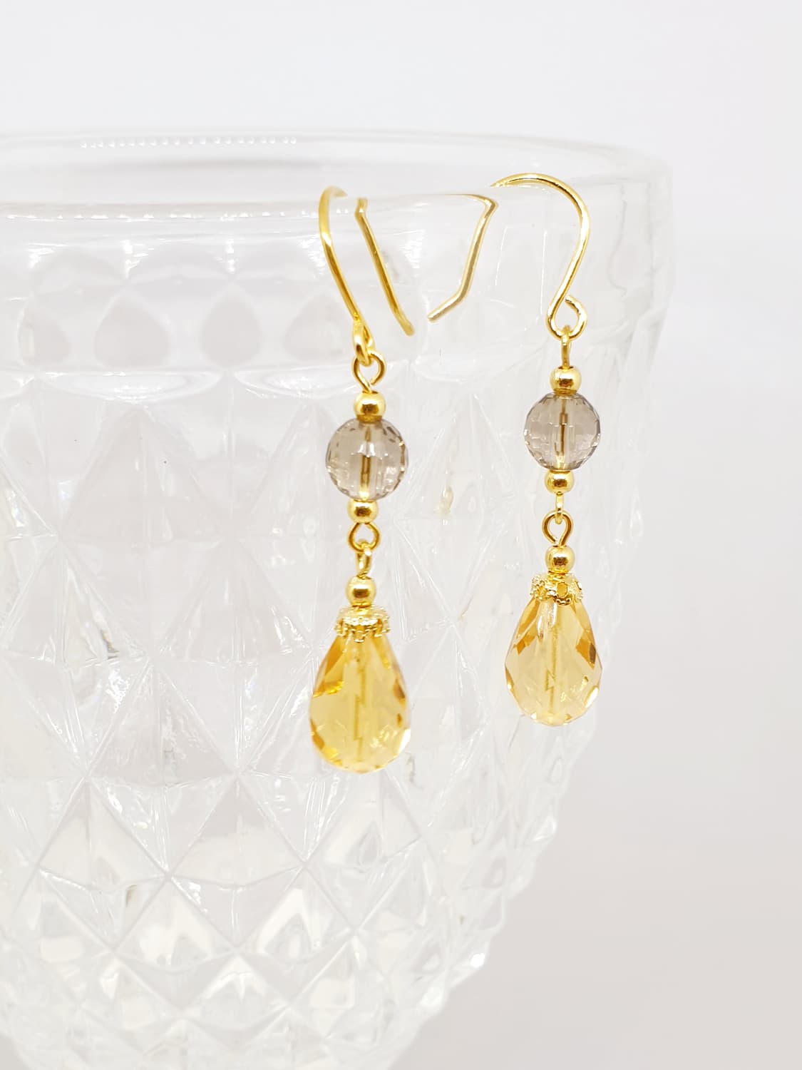 시트린 브리올릿 드롭 귀걸이 상품이미지1
