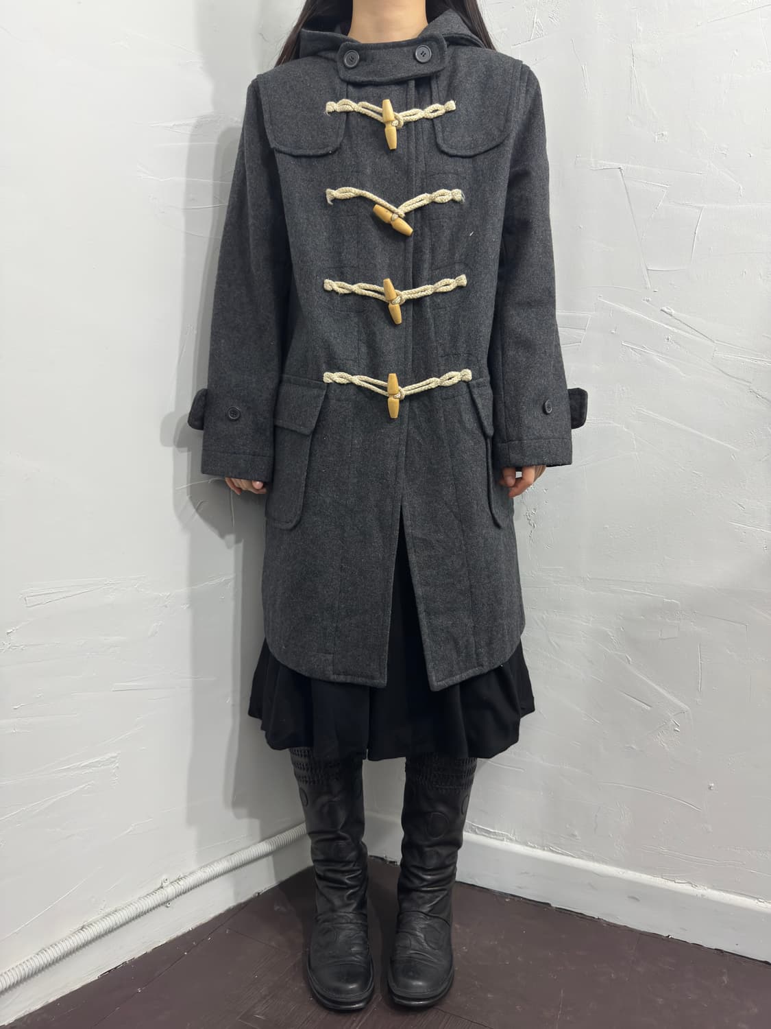 bellnatklein duffle hood wool coat 상품이미지1