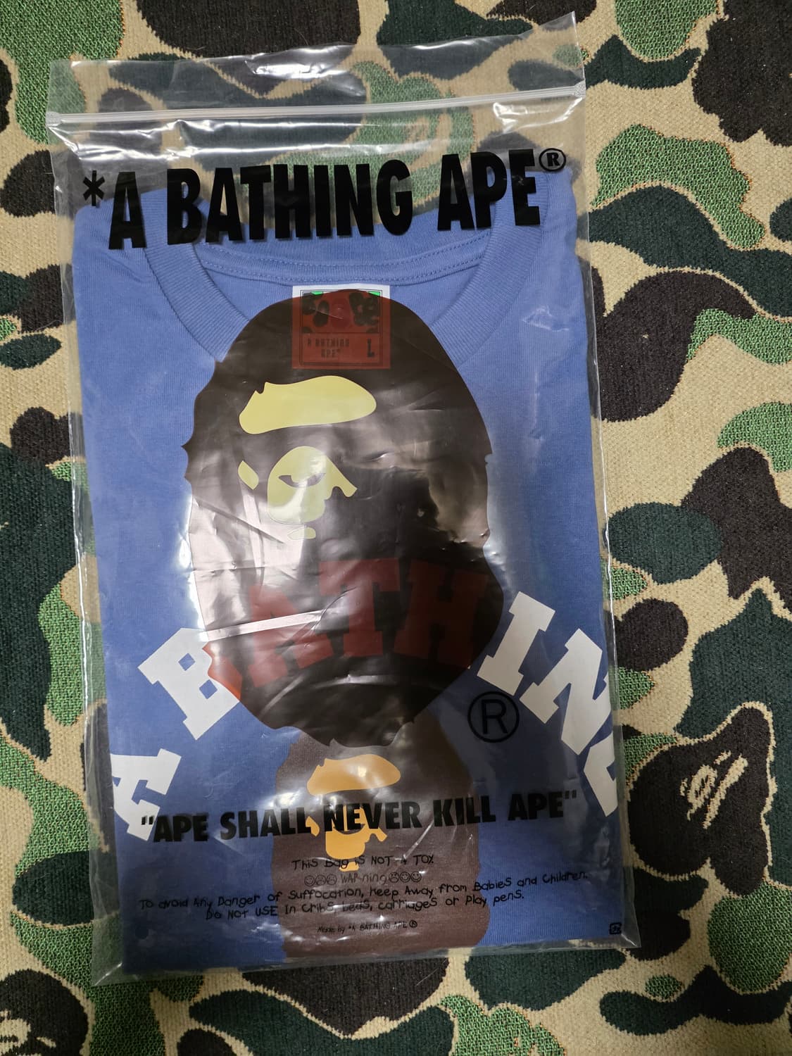 [L] 베이프 블루 컬리지 반팔티 상품이미지2