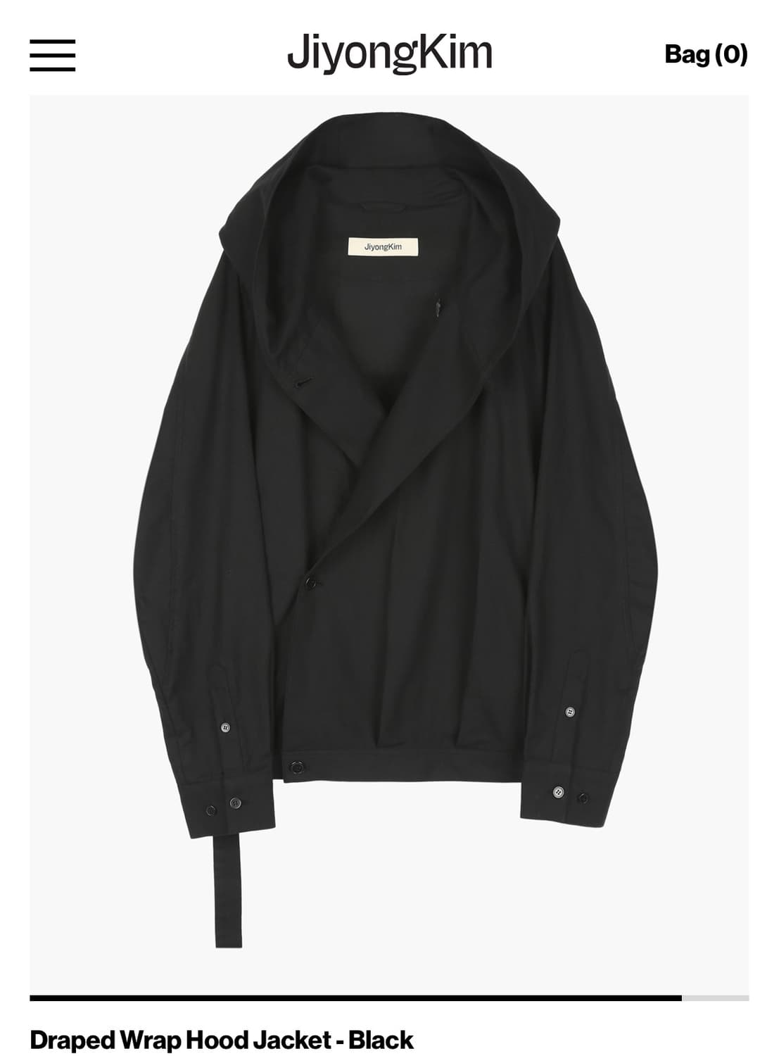 지용킴 Draped Wrap Hood Jacket 구매합니다  상품이미지1