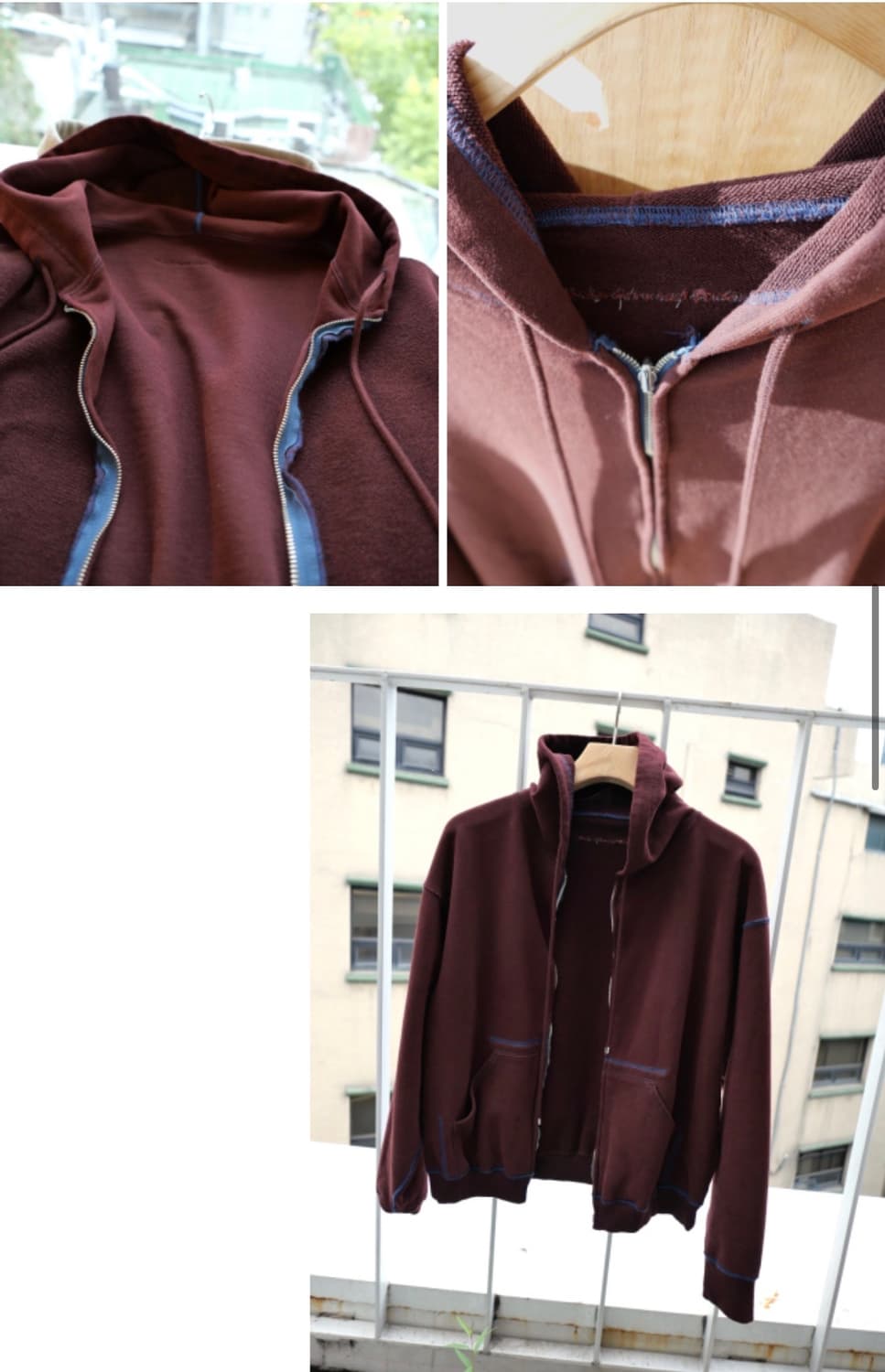 아벨리아 에드워드 고샤 클래식 집업 후디 (레드) 상품이미지3