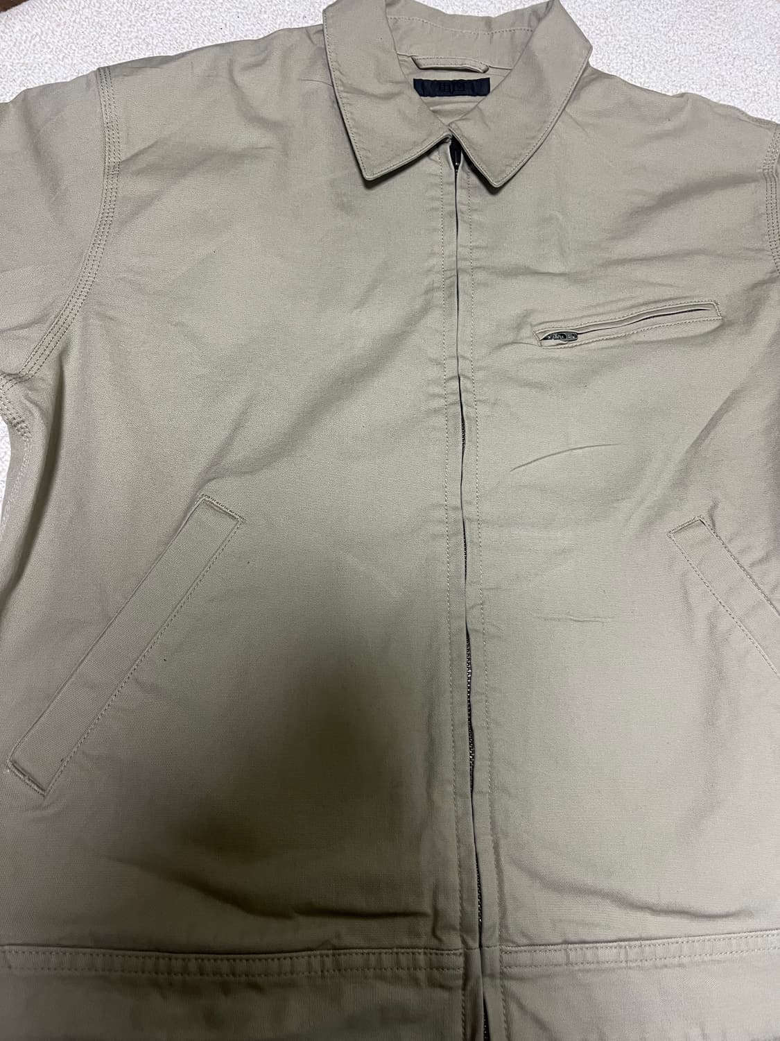 유니클로 집업 블루종 베이지 L 1회착 상품이미지2