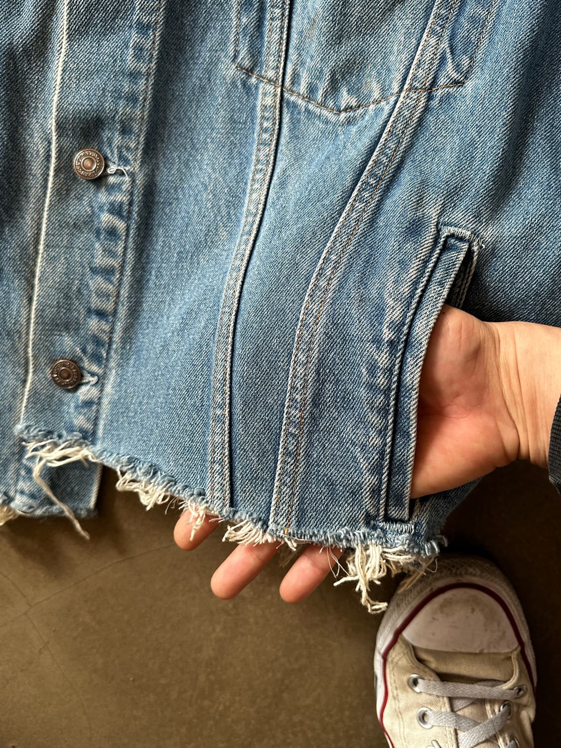 90s Levis 75525 컷오프 데님 트러커 자켓 canada 상품이미지9