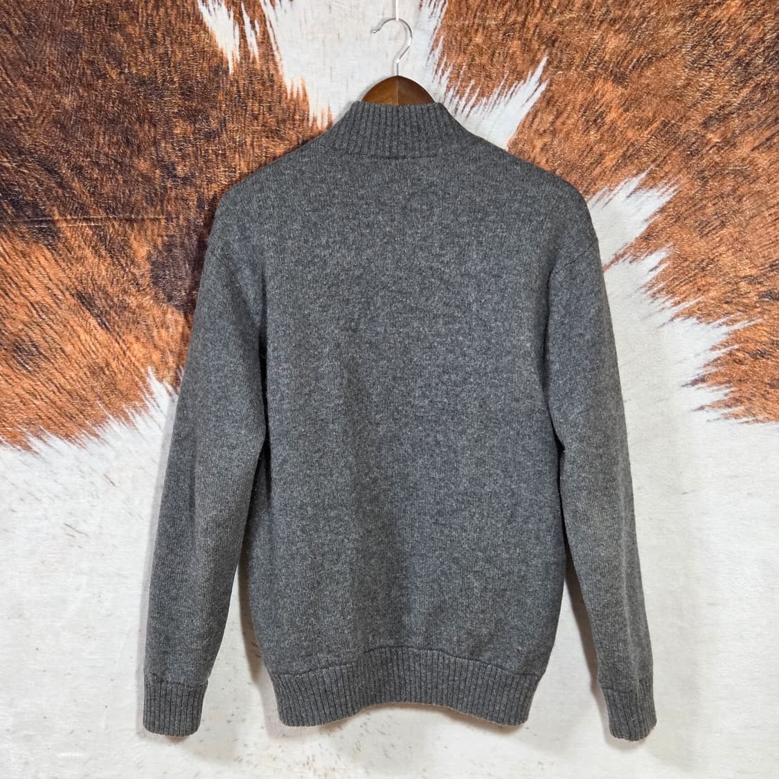 빈티지 챠콜 노르딕패턴 패디드 니트집업 상품이미지6