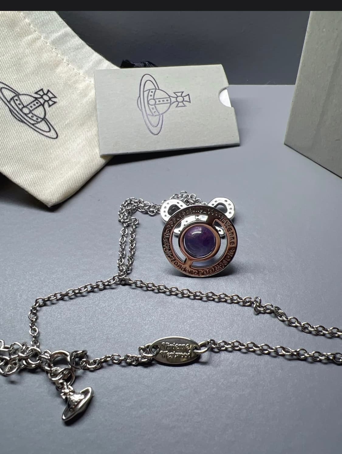 비비안웨스트우드 퍼플 크리스탈 옥타비에 orb 목걸이 (새상품) 상품이미지3