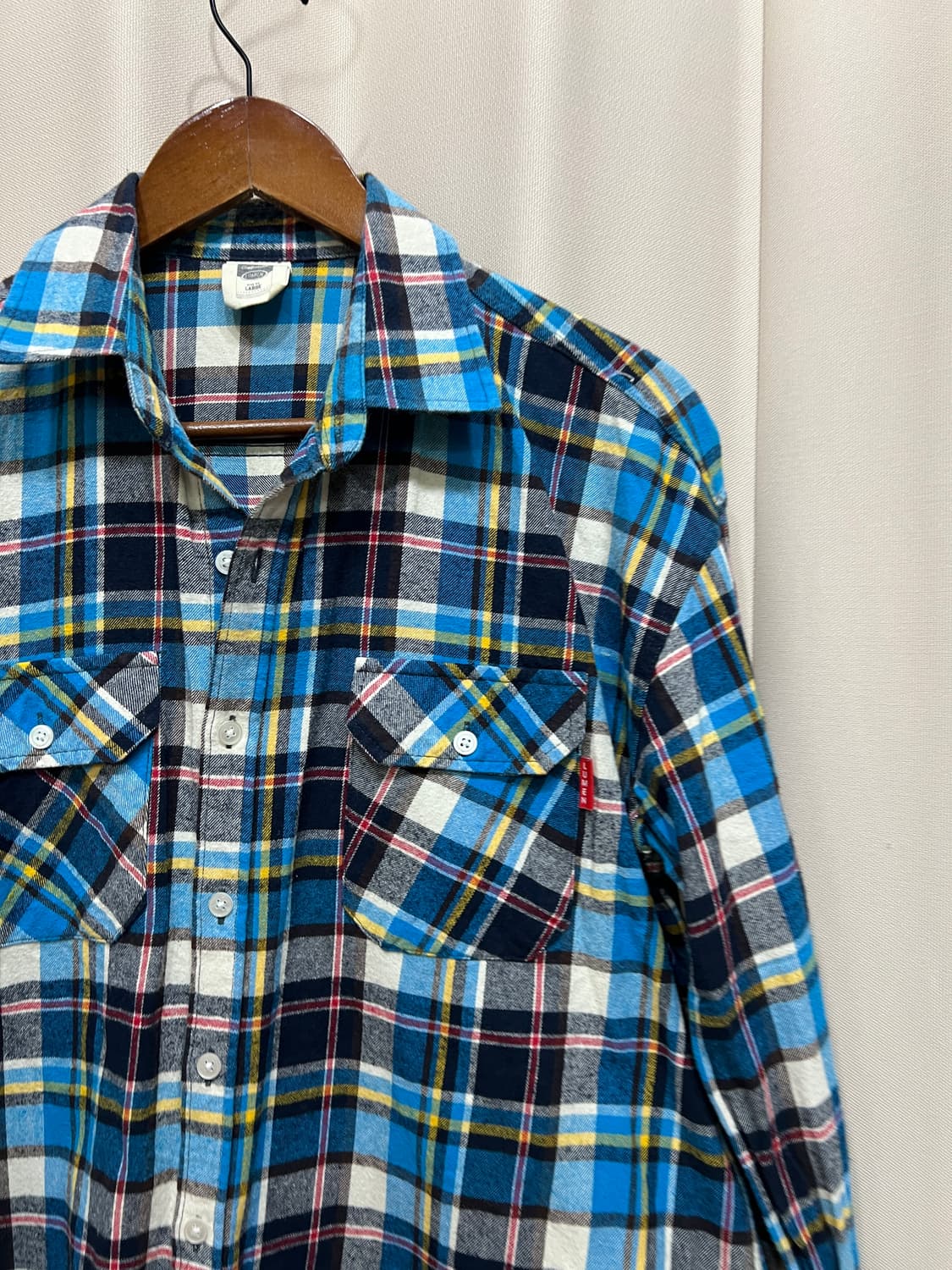 Lumen 빈티지 투포켓 체크 셔츠  상품이미지3