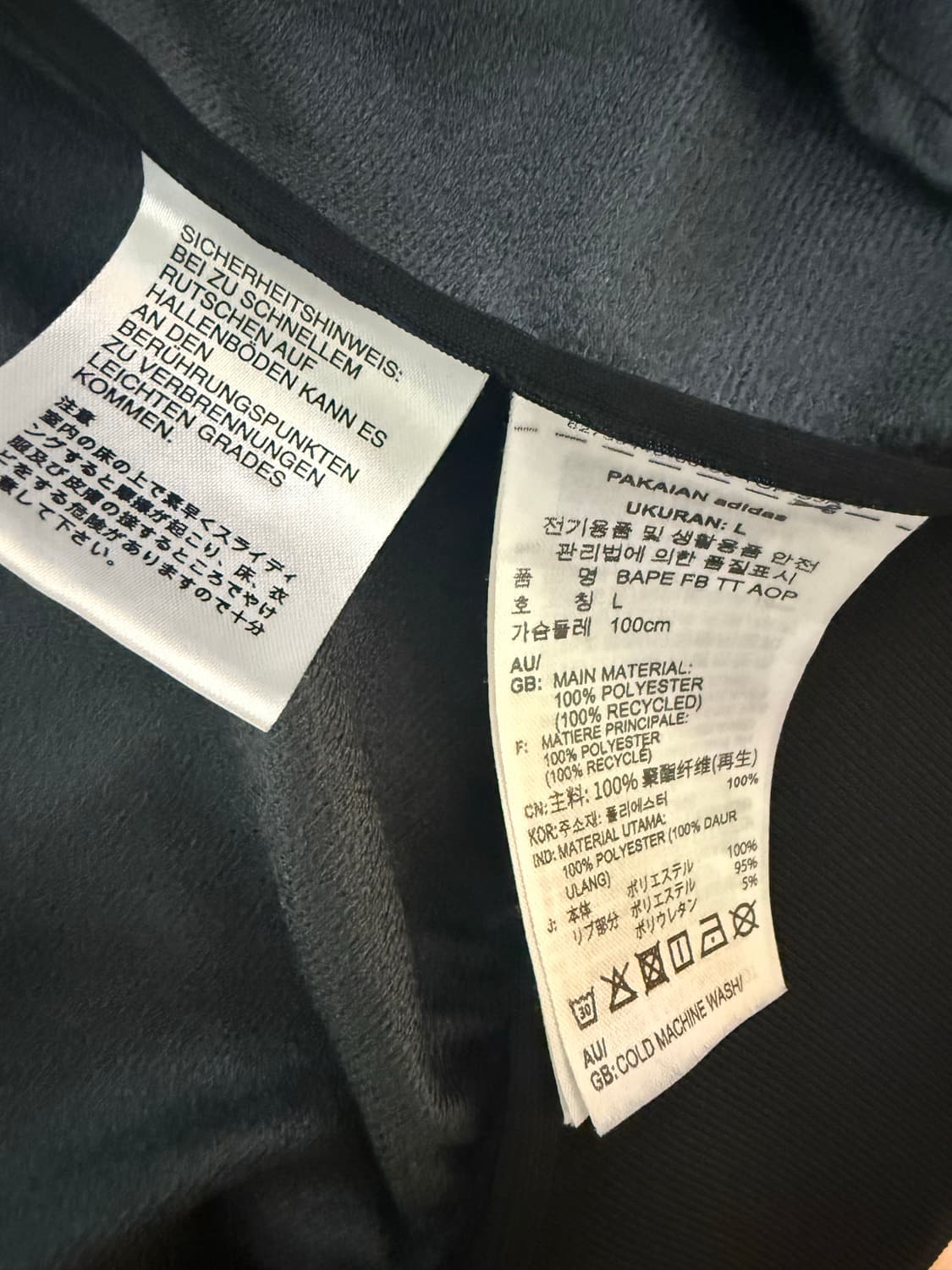 아디다스 x 베이프 올오버 프린트 트랙 탑 블랙 US M 상품이미지5