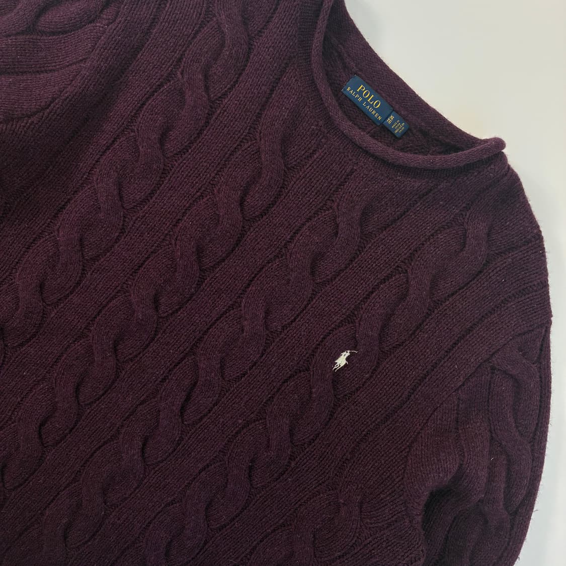 Polo  폴로 랄프로렌 자수 메리노울 꽈배기 니트  상품이미지3