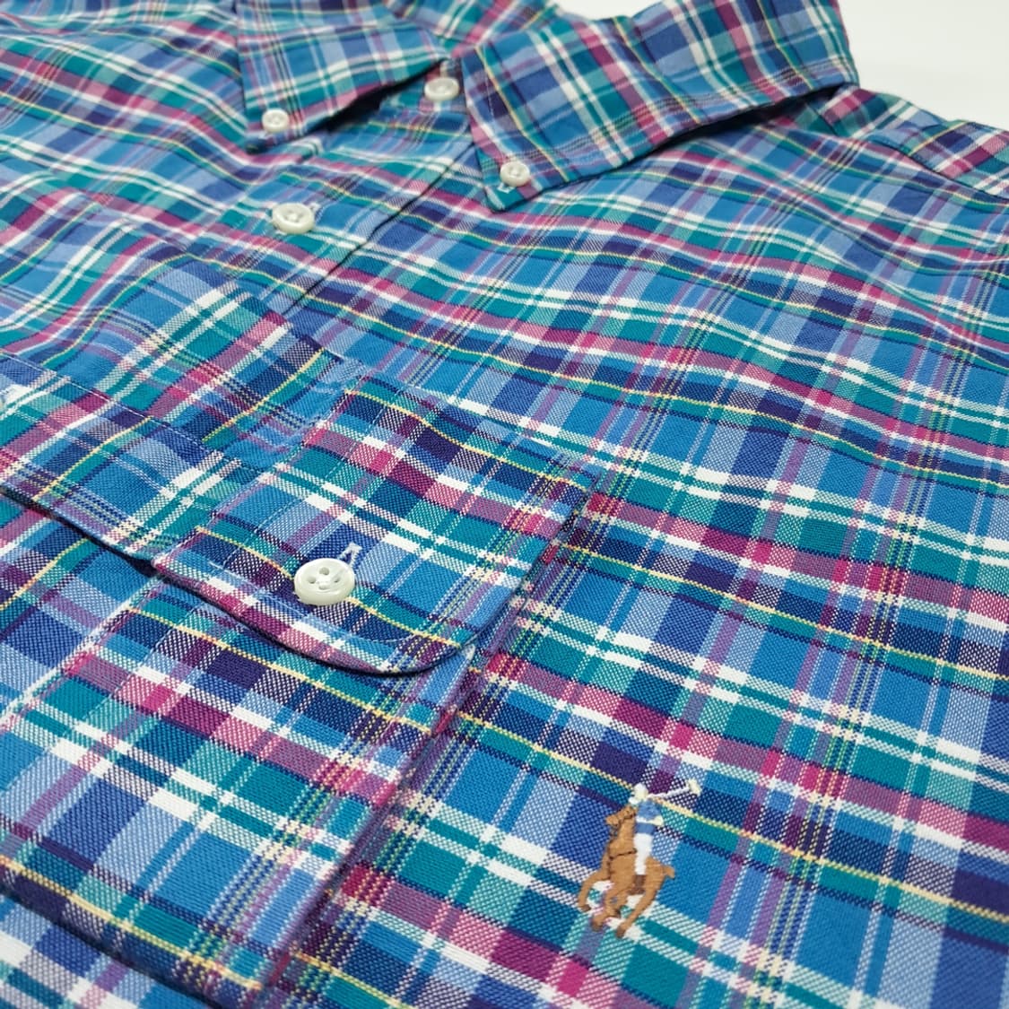 CL584 3XL 폴로 00s 코튼 스몰 타탄체크 버튼다운 셔츠 남방 상품이미지4