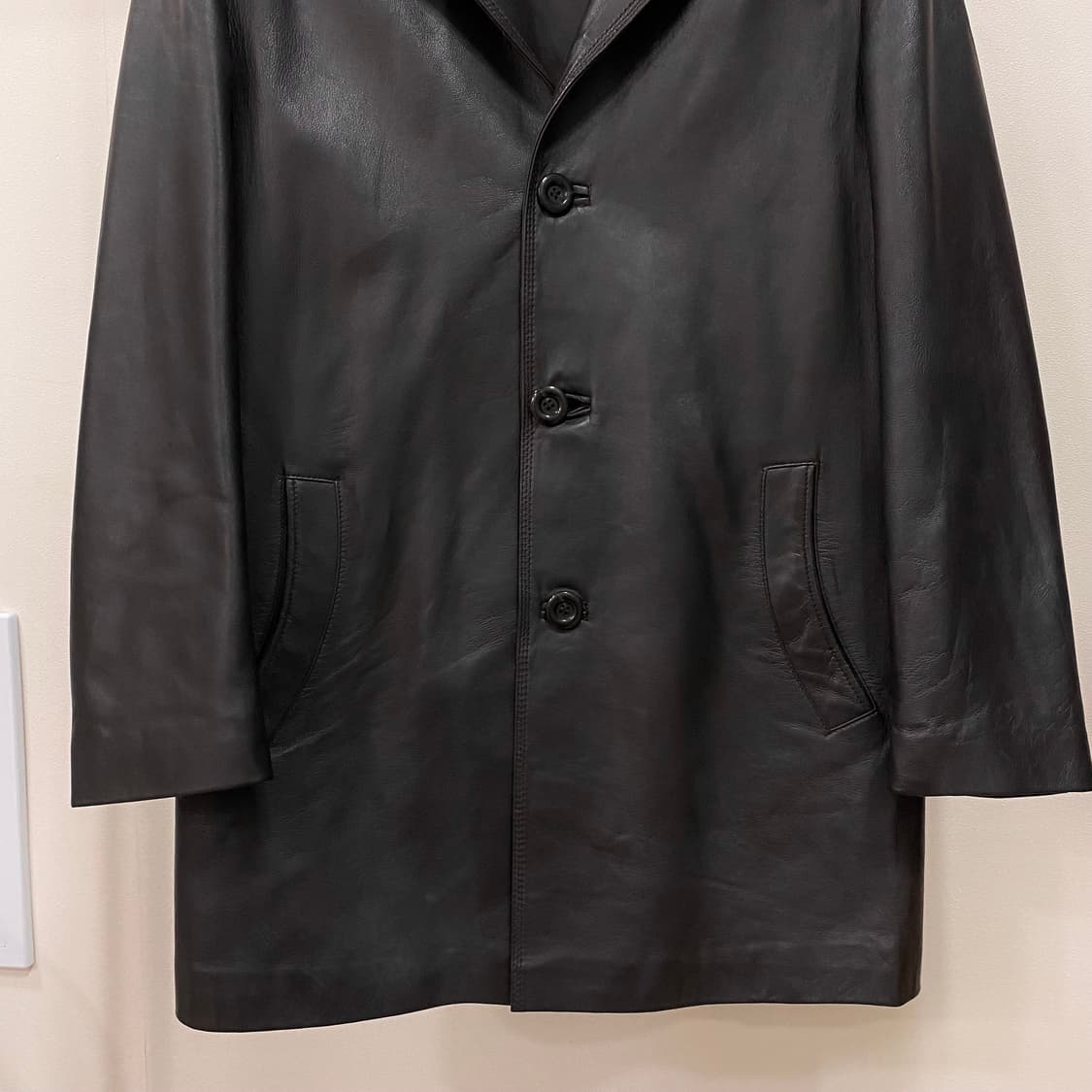 조르지오 아르마니 90s 알파카 레더 코트 자켓 상품이미지4