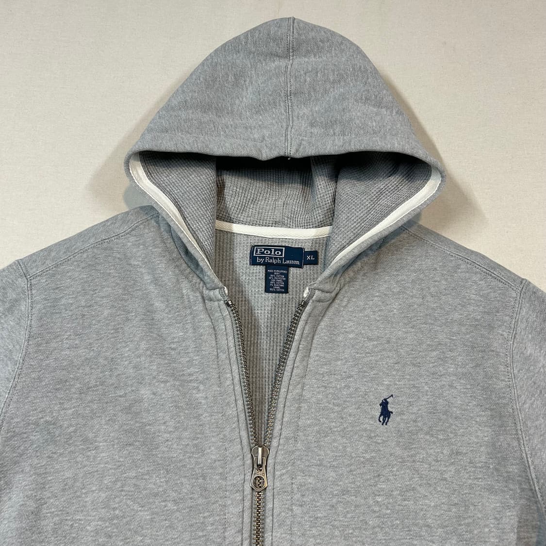 XL) 폴로 랄프로렌 써멀 후드집업 그레이 2way 지퍼 상품이미지3