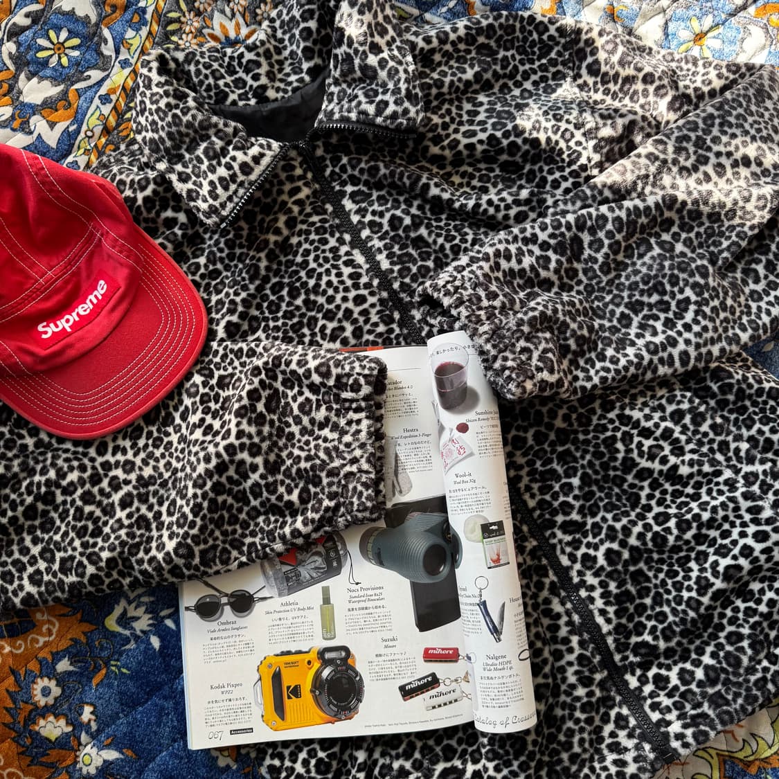 VINTAGE 빈티지 레오파드 호피 패턴 플리스 후리스 집업 자켓 상품이미지1