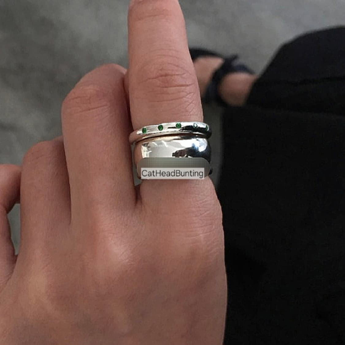 UNISEX_실버925 그린 오닉스 링 반지 [쿨거반택포] 상품이미지3