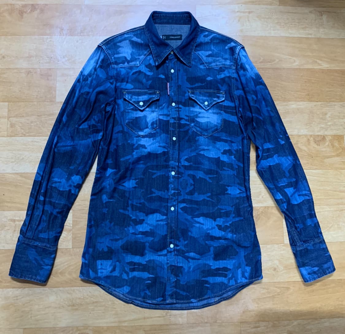 DSQUARED2 디스퀘어드 카모플라쥬 웨스턴 셔츠(데님-코튼) 상품이미지4