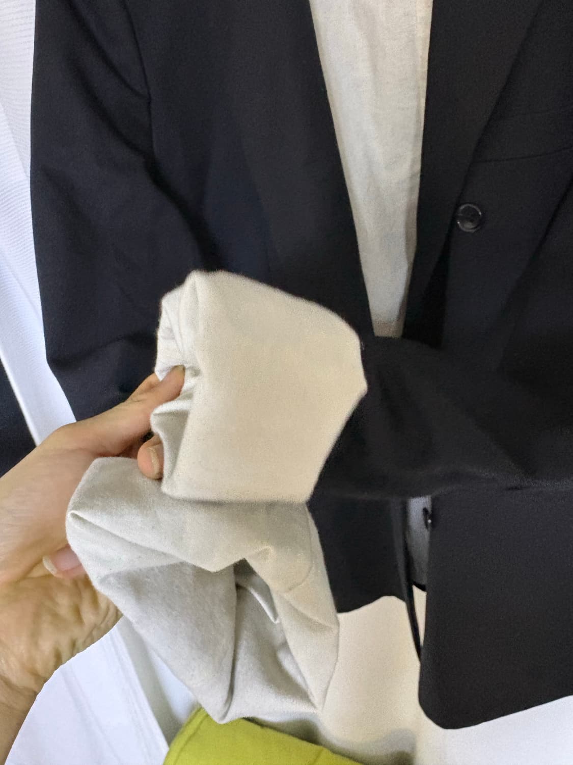 꼼데가르송 블랙 울 코튼 라이닝 더블 브레스티드 블레이저 상품이미지5