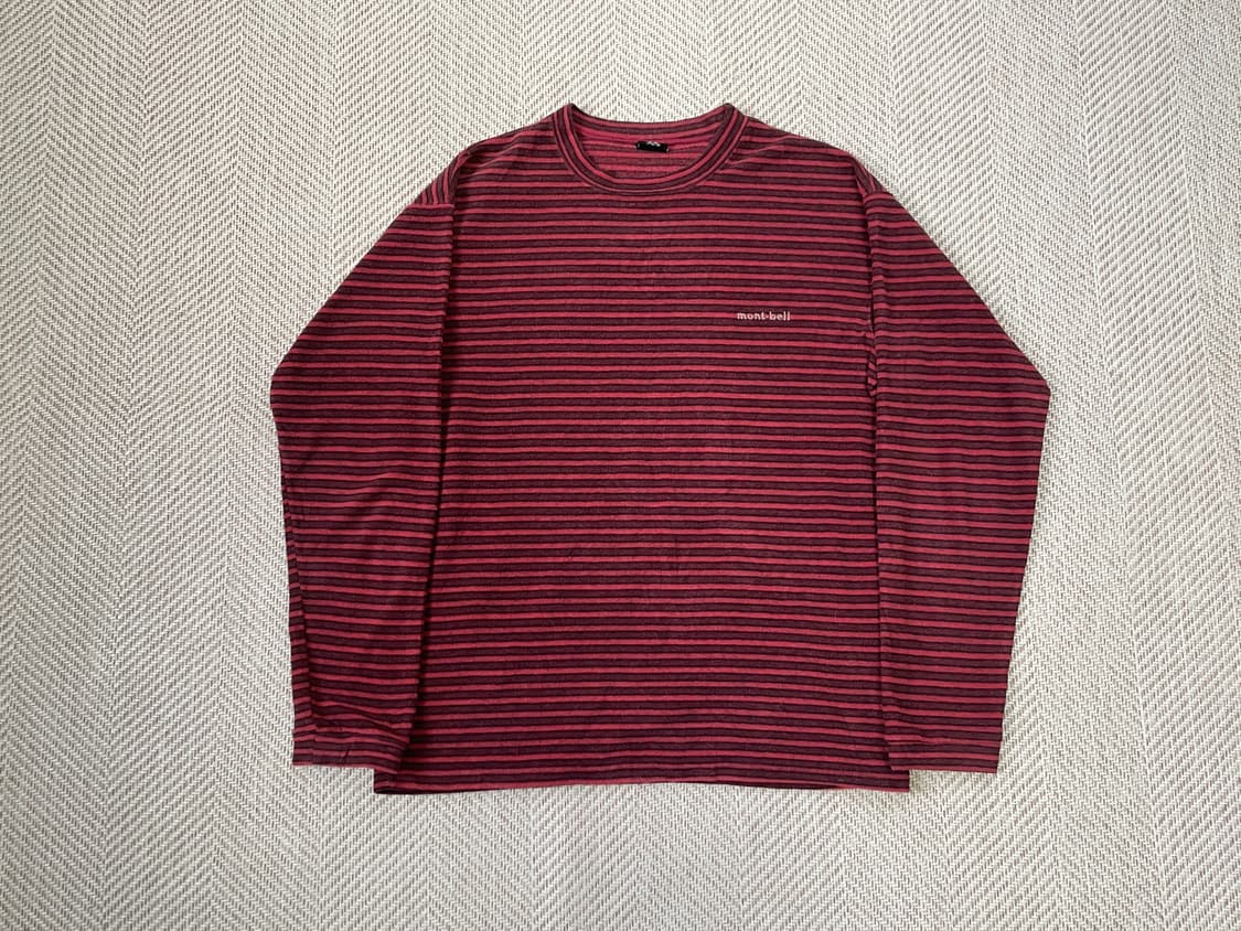 몽벨 플리스 스트라이프 롱슬리브  J03524 상품이미지1