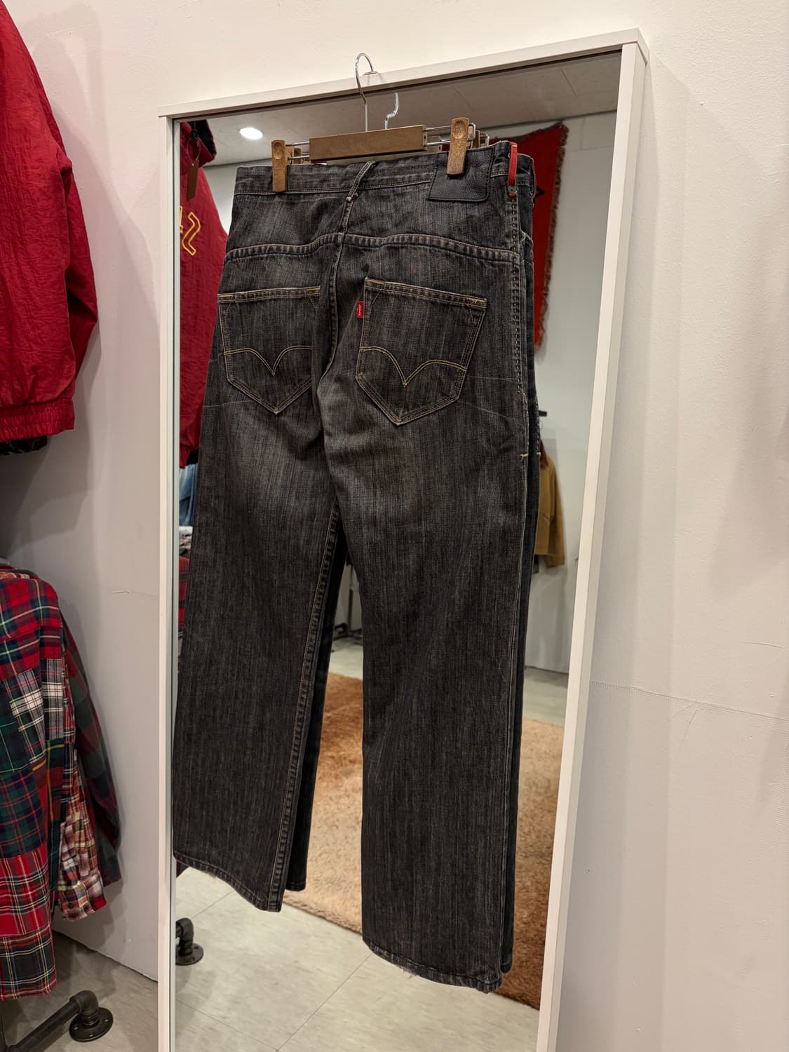 00s Levis 리바이스 레드룹 흑청 데님 팬츠 (32-33inch) 상품이미지5