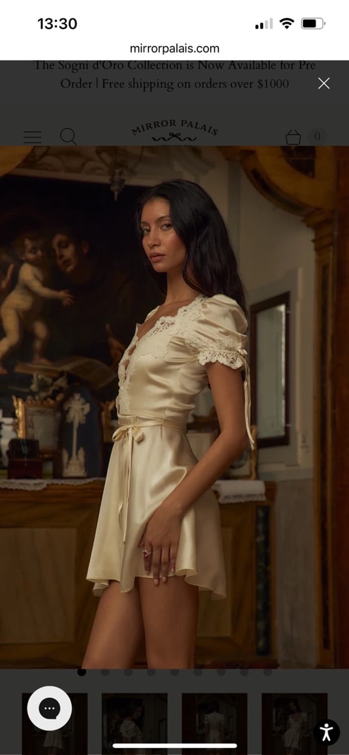 Mirror palais 미러팔레 레이스 실크 미니 랩 드레스연말룩원피스 상품이미지8