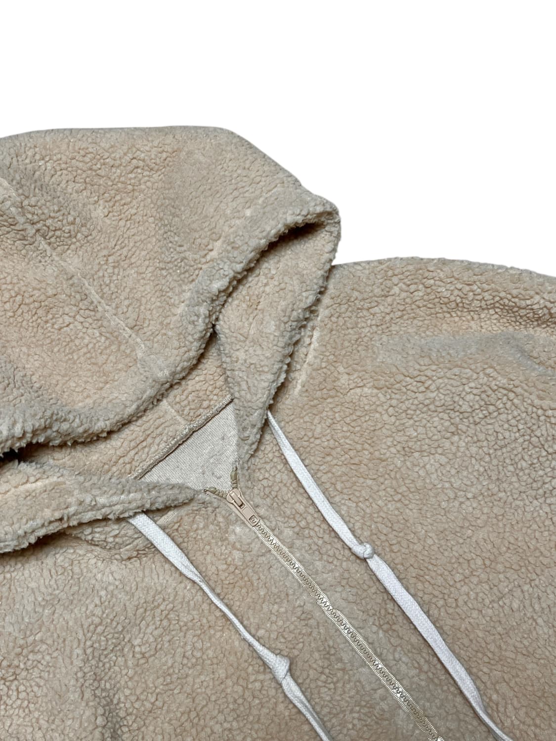 빈티지 뽀글이 후드집업 3XL 베이지 상품이미지2