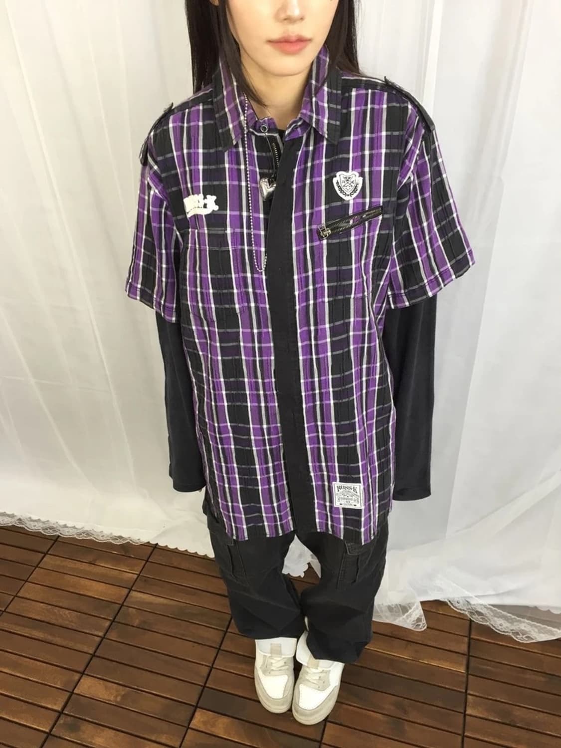 RUSS-K Purple Plaid Shirt 상품이미지3