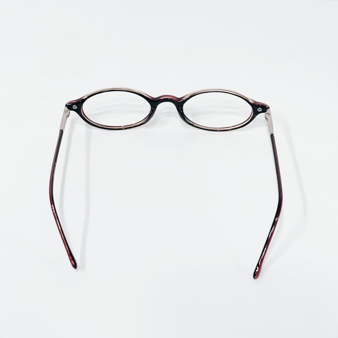 오벌 뿔테 다크버건디 데드스탁 빈티지안경 상품이미지4